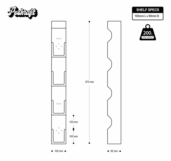 4 Shelf Polypropylene Hangsell with Header