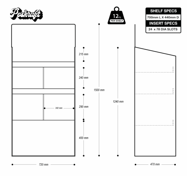 3 Shelf Clip Tower with Trays