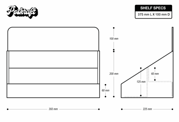 Two-Tier Counter Unit with Shelf Lip