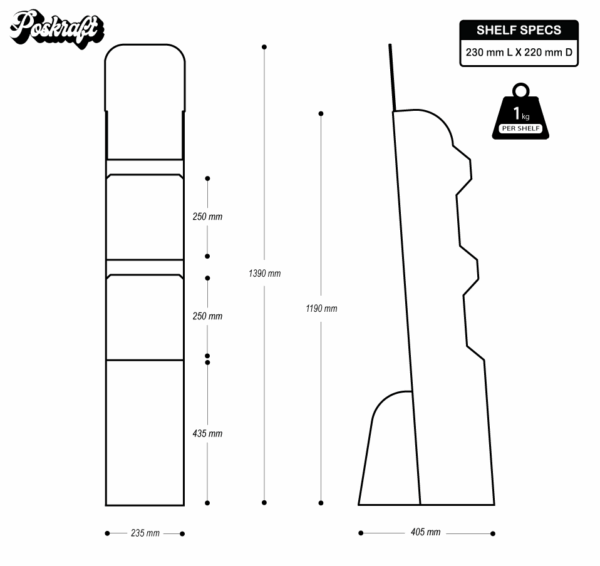 Budget 3 Shelf Floor Display