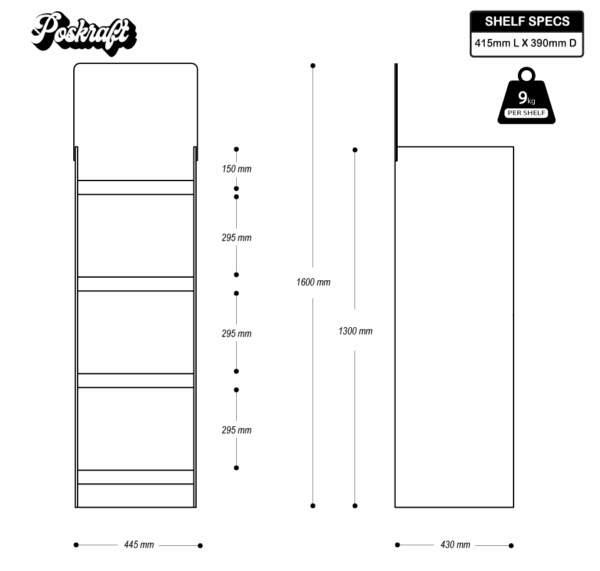 Compact 4 Shelf Clip Tower