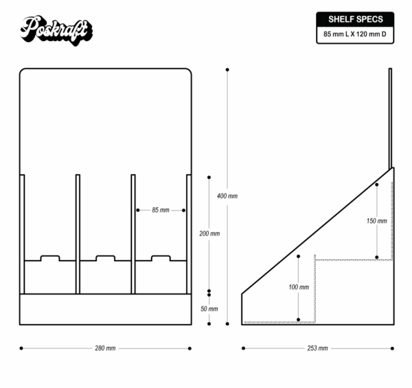 Two-Tier Counter Unit with Dividers