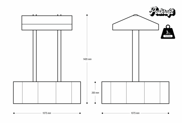 Downloadable Dielines- cardboard wishing well