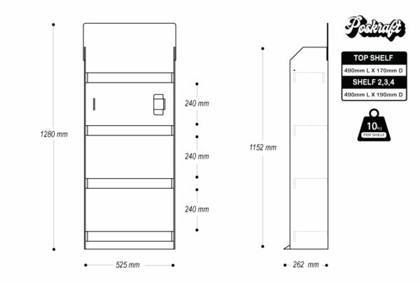 Heavy Duty 4 Shelf Clip Tower