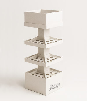 Modular Tiered Cardboard Display Stand