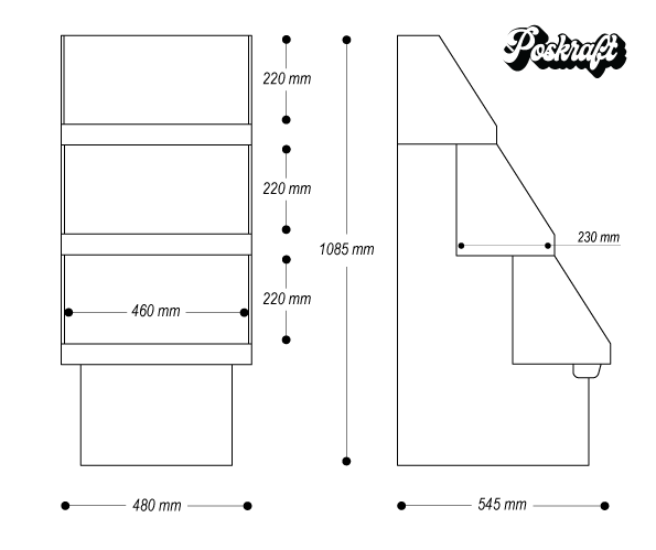 HD Cascade Display with Shelf Lip